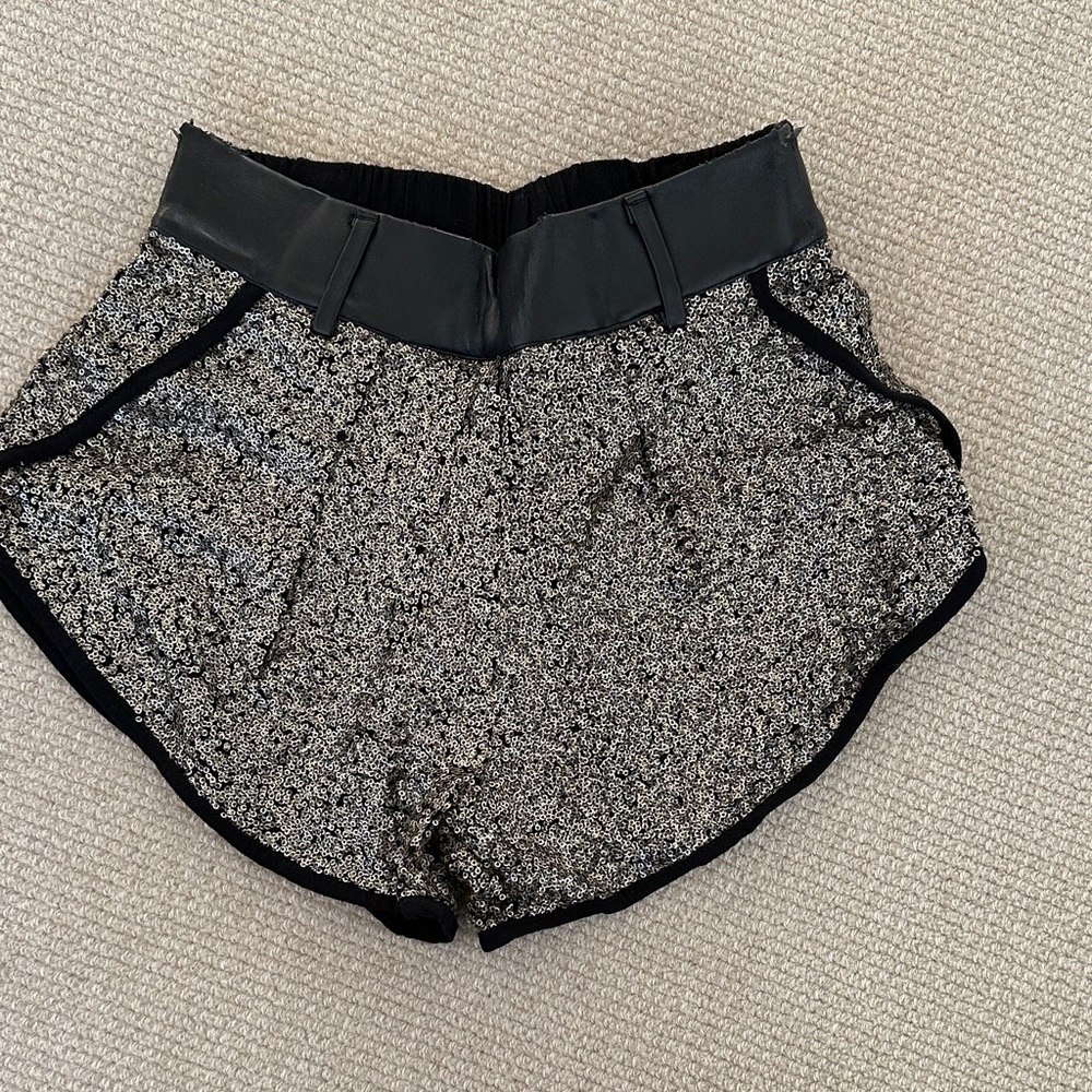 Vintage Stylish Black and Gold sequin Women's Shorts
